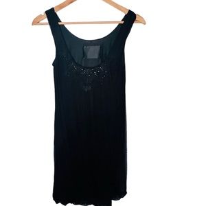 A.L.C. Black Sleeveless Mesh Sequin Silk Dress Women Size: XS
